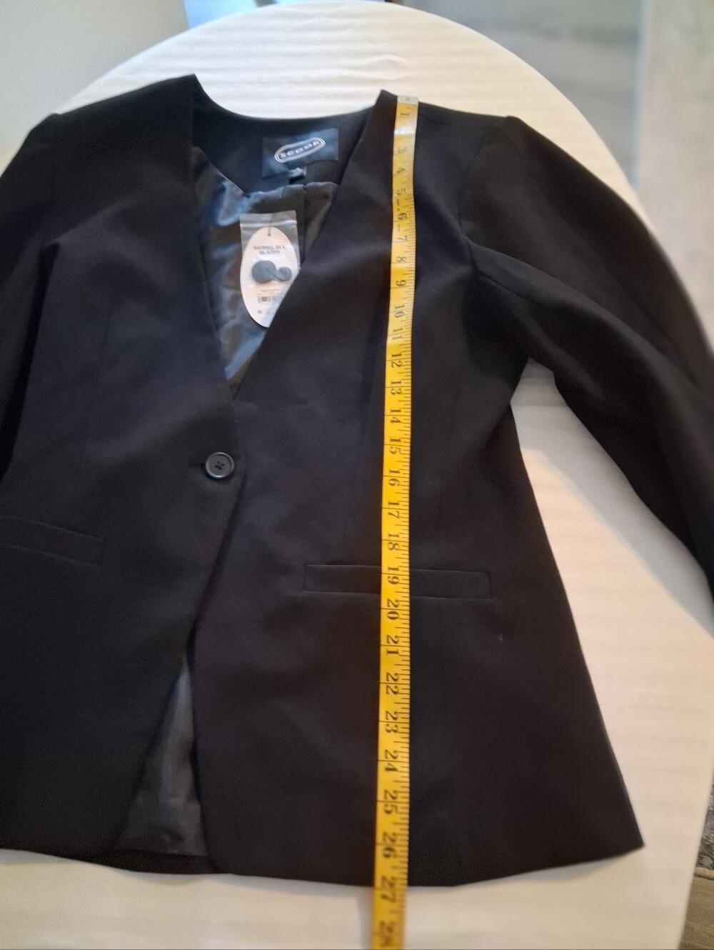 Barrel Sleeve Black Single-Button Blazer Jacket Size Med - Picture 10 of 12